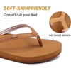 image:imageKuaiLu Flip Flops for Women with Arch Support Summer Beach Thong Sandals  Comfortable Yoga Mat Cushion Walking Shoes Slip on Casual Outfits Faux Leather Indoor OutdoorTan