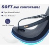 image:imageKuaiLu Flip Flops for Women with Arch Support Summer Beach Thong Sandals  Comfortable Yoga Mat Cushion Walking Shoes Slip on Casual Outfits Faux Leather Indoor OutdoorDark Blue