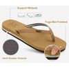 image:imageKuaiLu Flip Flops for Women with Arch Support Summer Beach Thong Sandals  Comfortable Yoga Mat Cushion Walking Shoes Slip on Casual Outfits Faux Leather Indoor OutdoorKhaki