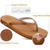 image:imageKuaiLu Flip Flops for Women with Arch Support Summer Beach Thong Sandals  Comfortable Yoga Mat Cushion Walking Shoes Slip on Casual Outfits Faux Leather Indoor OutdoorTan