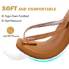 image:imageKuaiLu Flip Flops for Women with Arch Support Summer Beach Thong Sandals  Comfortable Yoga Mat Cushion Walking Shoes Slip on Casual Outfits Faux Leather Indoor OutdoorTan