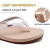 image:imageKuaiLu Flip Flops for Women with Arch Support Summer Beach Thong Sandals  Comfortable Yoga Mat Cushion Walking Shoes Slip on Casual Outfits Faux Leather Indoor OutdoorBeige