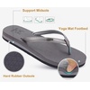 image:imageKuaiLu Flip Flops for Women with Arch Support Summer Beach Thong Sandals  Comfortable Yoga Mat Cushion Walking Shoes Slip on Casual Outfits Faux Leather Indoor OutdoorGrey