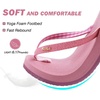 image:imageKuaiLu Flip Flops for Women with Arch Support Summer Beach Thong Sandals  Comfortable Yoga Mat Cushion Walking Shoes Slip on Casual Outfits Faux Leather Indoor OutdoorDark Pink