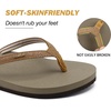 image:imageKuaiLu Flip Flops for Women with Arch Support Summer Beach Thong Sandals  Comfortable Yoga Mat Cushion Walking Shoes Slip on Casual Outfits Faux Leather Indoor OutdoorCamel