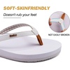 image:imageKuaiLu Flip Flops for Women with Arch Support Summer Beach Thong Sandals  Comfortable Yoga Mat Cushion Walking Shoes Slip on Casual Outfits Faux Leather Indoor OutdoorWhite