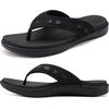 image:imageKuaiLu Mens Sport Flip Flops Orthotic Thong Sandals With Arch Support  Comfortable Toe Post Beach Pool Slides For Plantar Fasciitis Outdoor SummerFashion Black