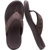 image:imageKuaiLu Mens Sport Flip Flops Orthotic Thong Sandals With Arch Support  Comfortable Toe Post Beach Pool Slides For Plantar Fasciitis Outdoor SummerFashion Brown