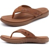image:imageKuaiLu Mens Sport Flip Flops Orthotic Thong Sandals With Arch Support  Comfortable Toe Post Beach Pool Slides For Plantar Fasciitis Outdoor SummerFashion Khaki