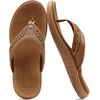 image:imageKuaiLu Mens Sport Flip Flops Orthotic Thong Sandals With Arch Support  Comfortable Toe Post Beach Pool Slides For Plantar Fasciitis Outdoor SummerKhaki