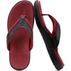 image:imageKuaiLu Mens Sport Flip Flops Orthotic Thong Sandals With Arch Support  Comfortable Toe Post Beach Pool Slides For Plantar Fasciitis Outdoor SummerRed Black