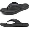 image:imageKuaiLu Mens Sport Flip Flops Orthotic Thong Sandals With Arch Support  Comfortable Toe Post Beach Pool Slides For Plantar Fasciitis Outdoor SummerBlack