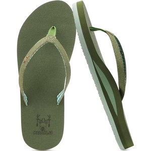image:imageKuaiLu Flip Flops for Women with Arch Support Summer Beach Thong Sandals  Comfortable Yoga Mat Cushion Walking Shoes Slip on Casual Outfits Faux Leather Indoor OutdoorGreen