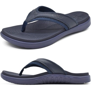 image:imageKuaiLu Mens Sport Flip Flops Orthotic Thong Sandals With Arch Support  Comfortable Toe Post Beach Pool Slides For Plantar Fasciitis Outdoor SummerDark Blue