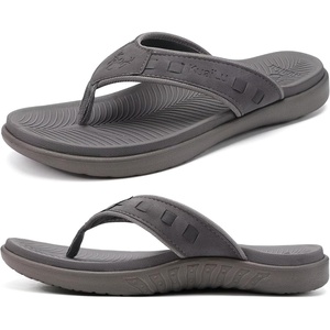image:imageKuaiLu Mens Sport Flip Flops Orthotic Thong Sandals With Arch Support  Comfortable Toe Post Beach Pool Slides For Plantar Fasciitis Outdoor SummerFashion Grey