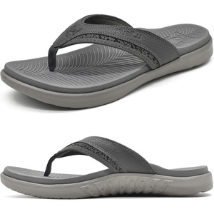 image:imageKuaiLu Mens Sport Flip Flops Orthotic Thong Sandals With Arch Support  Comfortable Toe Post Beach Pool Slides For Plantar Fasciitis Outdoor SummerGrey