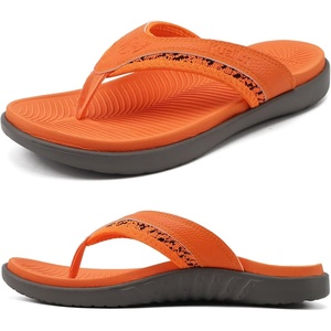 image:imageKuaiLu Mens Sport Flip Flops Orthotic Thong Sandals With Arch Support  Comfortable Toe Post Beach Pool Slides For Plantar Fasciitis Outdoor SummerOrange