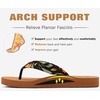 image:imageKuaiLu Flip Flops for Women with Arch Support Summer Beach Thong Sandals  Comfortable Walking Shoes Lightweight Soft Yoga Mat Cushion Floral Outfits Slip On Indoor OutdoorBlack Khaki