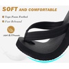 image:imageKuaiLu Flip Flops for Women with Arch Support Summer Beach Thong Sandals  Comfortable Walking Shoes Lightweight Soft Yoga Mat Cushion Floral Outfits Slip On Indoor OutdoorAll Black