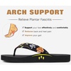 image:imageKuaiLu Flip Flops for Women with Arch Support Summer Beach Thong Sandals  Comfortable Walking Shoes Lightweight Soft Yoga Mat Cushion Floral Outfits Slip On Indoor OutdoorBlack