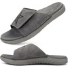 image:imageKuaiLu Mens Athletic Slides Wide Adjustable Arch Support Sport Sandals  Soft Cushioned Open Toe Summer Slippers for Plantar Fasciitis Slip On House Shoes Indoor OutdoorGrey