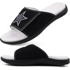 image:imageKuaiLu Mens Athletic Slides Wide Adjustable Arch Support Sport Sandals  Soft Cushioned Open Toe Summer Slippers for Plantar Fasciitis Slip On House Shoes Indoor OutdoorBlack White