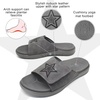 image:imageKuaiLu Mens Athletic Slides Wide Adjustable Arch Support Sport Sandals  Soft Cushioned Open Toe Summer Slippers for Plantar Fasciitis Slip On House Shoes Indoor OutdoorGrey