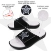image:imageKuaiLu Mens Athletic Slides Wide Adjustable Arch Support Sport Sandals  Soft Cushioned Open Toe Summer Slippers for Plantar Fasciitis Slip On House Shoes Indoor OutdoorBlack White