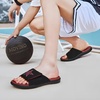 image:imageKuaiLu Mens Athletic Slides Wide Adjustable Arch Support Sport Sandals  Soft Cushioned Open Toe Summer Slippers for Plantar Fasciitis Slip On House Shoes Indoor OutdoorBlackRed