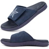 image:imageKuaiLu Mens Athletic Slides Wide Adjustable Arch Support Sport Sandals  Soft Cushioned Open Toe Summer Slippers for Plantar Fasciitis Slip On House Shoes Indoor OutdoorDark Blue