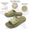 image:imageKuaiLu Mens Athletic Slides Wide Adjustable Arch Support Sport Sandals  Soft Cushioned Open Toe Summer Slippers for Plantar Fasciitis Slip On House Shoes Indoor OutdoorGreen