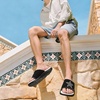 image:imageKuaiLu Mens Athletic Slides Wide Adjustable Arch Support Sport Sandals  Soft Cushioned Open Toe Summer Slippers for Plantar Fasciitis Slip On House Shoes Indoor OutdoorBlack White