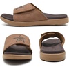 image:imageKuaiLu Mens Athletic Slides Wide Adjustable Arch Support Sport Sandals  Soft Cushioned Open Toe Summer Slippers for Plantar Fasciitis Slip On House Shoes Indoor OutdoorKhaki Brown