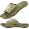 image:imageKuaiLu Mens Athletic Slides Wide Adjustable Arch Support Sport Sandals  Soft Cushioned Open Toe Summer Slippers for Plantar Fasciitis Slip On House Shoes Indoor OutdoorGreen