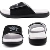 image:imageKuaiLu Mens Athletic Slides Wide Adjustable Arch Support Sport Sandals  Soft Cushioned Open Toe Summer Slippers for Plantar Fasciitis Slip On House Shoes Indoor OutdoorBlack White