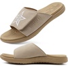 image:imageKuaiLu Mens Athletic Slides Wide Adjustable Arch Support Sport Sandals  Soft Cushioned Open Toe Summer Slippers for Plantar Fasciitis Slip On House Shoes Indoor OutdoorBeige