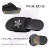 image:imageKuaiLu Mens Athletic Slides Wide Adjustable Arch Support Sport Sandals  Soft Cushioned Open Toe Summer Slippers for Plantar Fasciitis Slip On House Shoes Indoor OutdoorAll Black