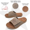image:imageKuaiLu Mens Athletic Slides Wide Adjustable Arch Support Sport Sandals  Soft Cushioned Open Toe Summer Slippers for Plantar Fasciitis Slip On House Shoes Indoor OutdoorChestnut