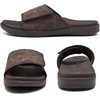 image:imageKuaiLu Mens Athletic Slides Wide Adjustable Arch Support Sport Sandals  Soft Cushioned Open Toe Summer Slippers for Plantar Fasciitis Slip On House Shoes Indoor OutdoorDark Brown