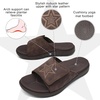 image:imageKuaiLu Mens Athletic Slides Wide Adjustable Arch Support Sport Sandals  Soft Cushioned Open Toe Summer Slippers for Plantar Fasciitis Slip On House Shoes Indoor OutdoorDark Brown