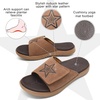 image:imageKuaiLu Mens Athletic Slides Wide Adjustable Arch Support Sport Sandals  Soft Cushioned Open Toe Summer Slippers for Plantar Fasciitis Slip On House Shoes Indoor OutdoorKhaki Brown