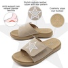 image:imageKuaiLu Mens Athletic Slides Wide Adjustable Arch Support Sport Sandals  Soft Cushioned Open Toe Summer Slippers for Plantar Fasciitis Slip On House Shoes Indoor OutdoorBeige