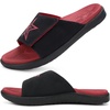 image:imageKuaiLu Mens Athletic Slides Wide Adjustable Arch Support Sport Sandals  Soft Cushioned Open Toe Summer Slippers for Plantar Fasciitis Slip On House Shoes Indoor OutdoorBlackRed