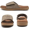 image:imageKuaiLu Mens Athletic Slides Wide Adjustable Arch Support Sport Sandals  Soft Cushioned Open Toe Summer Slippers for Plantar Fasciitis Slip On House Shoes Indoor OutdoorChestnut