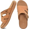 image:imageKuaiLu Womens Fashion Orthotic Slides Arch Support Slip On Walking Sandals  Ladies Lightweight Athletic Yoga Mat Thick Cushion Slippers Sandals With Comfortable Plantar FasciitisKhaki