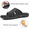 image:imageKuaiLu Womens Fashion Orthotic Slides Arch Support Slip On Walking Sandals  Ladies Lightweight Athletic Yoga Mat Thick Cushion Slippers Sandals With Comfortable Plantar FasciitisBlack
