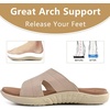 image:imageKuaiLu Womens Fashion Orthotic Slides Arch Support Slip On Walking Sandals  Ladies Lightweight Athletic Yoga Mat Thick Cushion Slippers Sandals With Comfortable Plantar FasciitisTan Beige