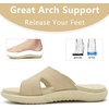 image:imageKuaiLu Womens Fashion Orthotic Slides Arch Support Slip On Walking Sandals  Ladies Lightweight Athletic Yoga Mat Thick Cushion Slippers Sandals With Comfortable Plantar FasciitisBeige