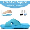 image:imageKuaiLu Womens Fashion Orthotic Slides Arch Support Slip On Walking Sandals  Ladies Lightweight Athletic Yoga Mat Thick Cushion Slippers Sandals With Comfortable Plantar FasciitisBlue