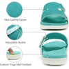 image:imageKuaiLu Womens Fashion Orthotic Slides Arch Support Slip On Walking Sandals  Ladies Lightweight Athletic Yoga Mat Thick Cushion Slippers Sandals With Comfortable Plantar FasciitisLake Blue